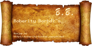 Boberity Borbás névjegykártya